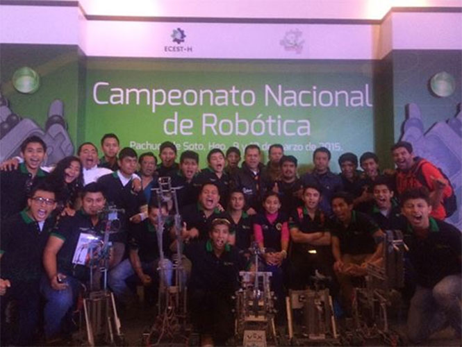 Los estudiantes del nivel medio superior obtuvieron el primer lugar en la categoría de Programación, en el “5 Torneo nacional de robótica, temporada Skyrise 2014-2015”